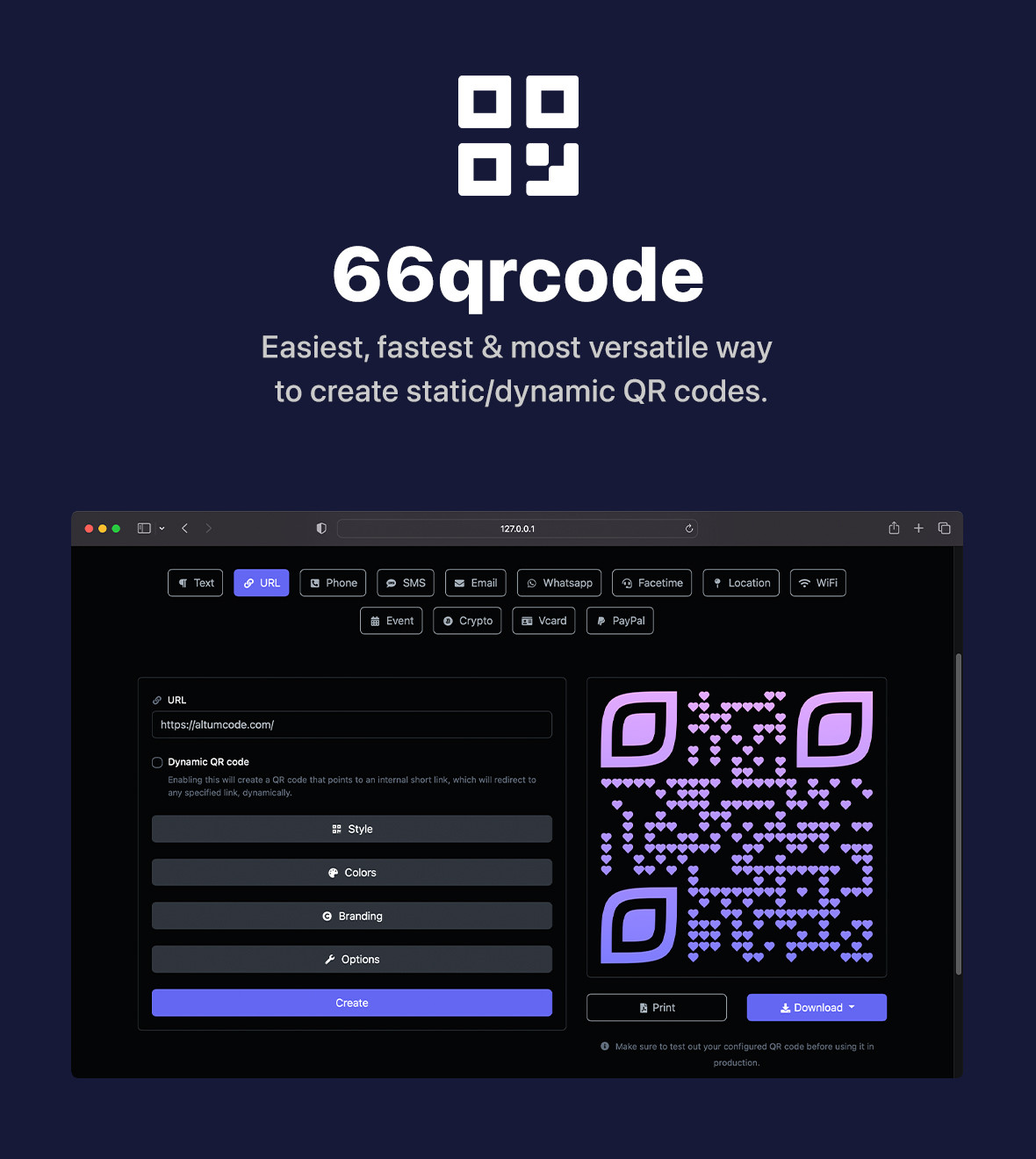 66qrcode - AI QR Codes & Barcodes Generator & URL Shortener (SAAS)